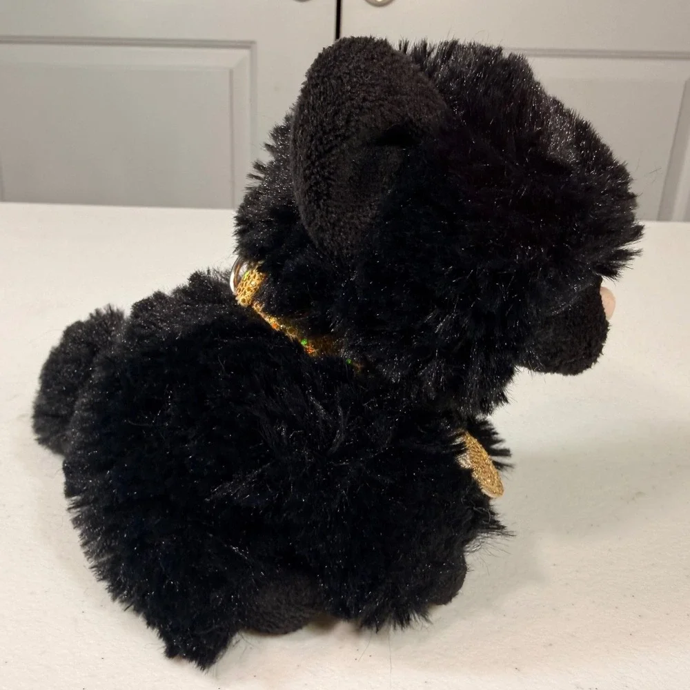 Justice Pixie Black Cat Plush Stuffed Animal Sparkle Glitter Collar 6 Inch Small